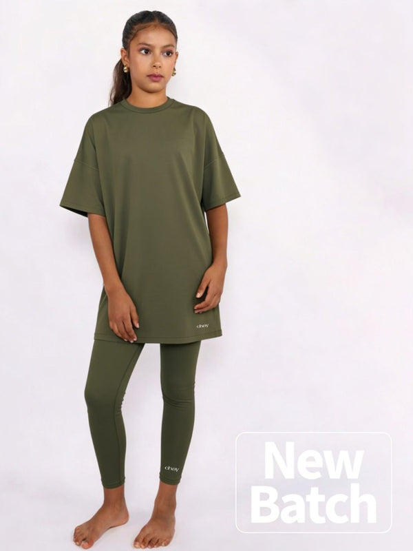 SeaActive T-Shirt Kids Set - Olive Green