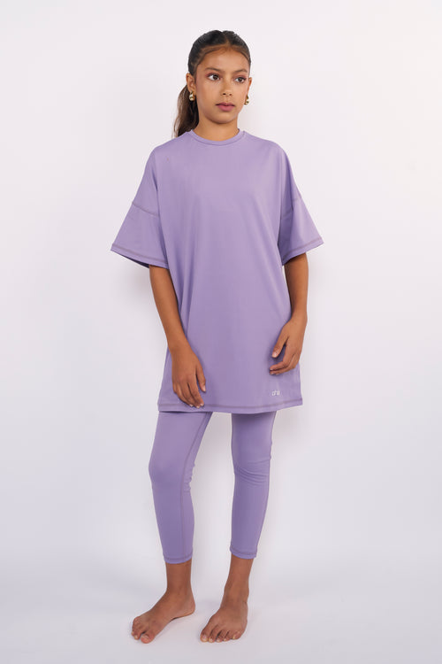 CHAY SeaActive Kids Set - sport T-shirt & Legging - Violet