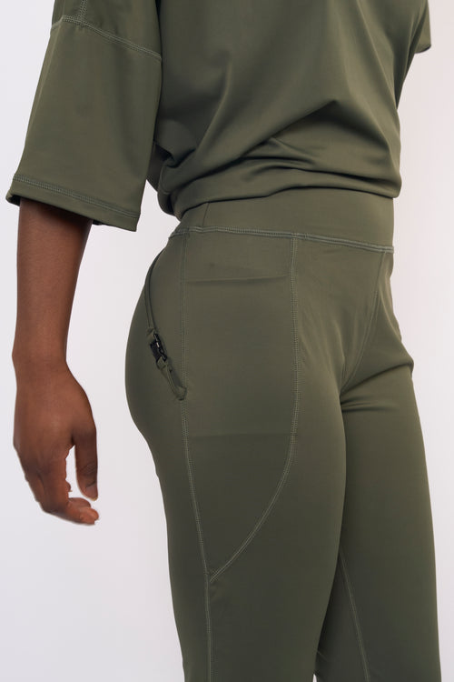 CHAY SeaActive set - sport T-shirt & Legging - Olive Green