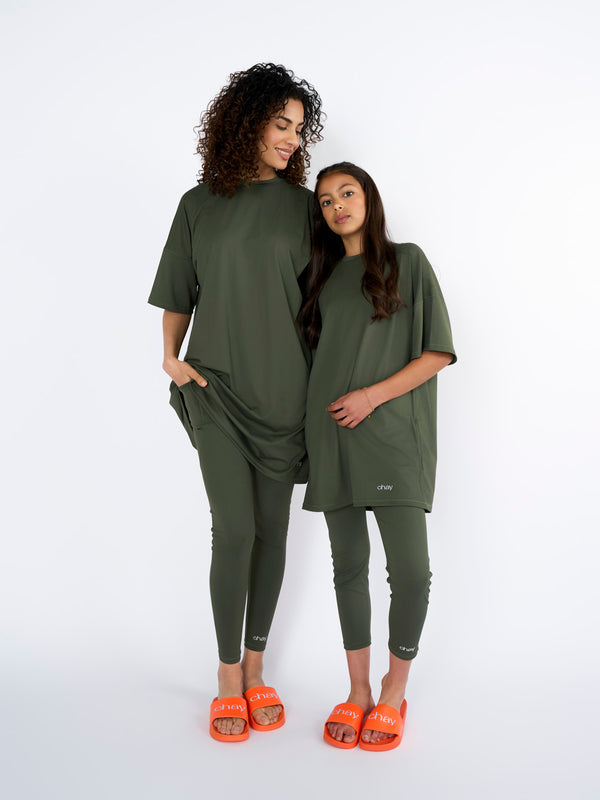 CHAY SeaActive Kids Set - sport T-shirt & Legging - Olive Green