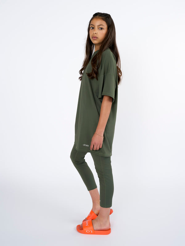 CHAY SeaActive Kids Set - sport T-shirt & Legging - Olive Green